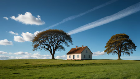Huts and trees in the wildernessの素材