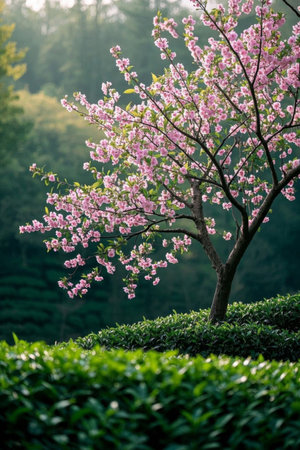 Pink flower branches blooming in springの素材