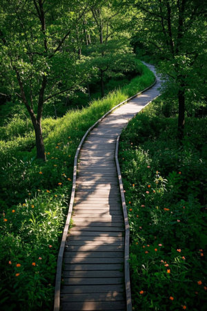 Wood path scenery in the forestの素材
