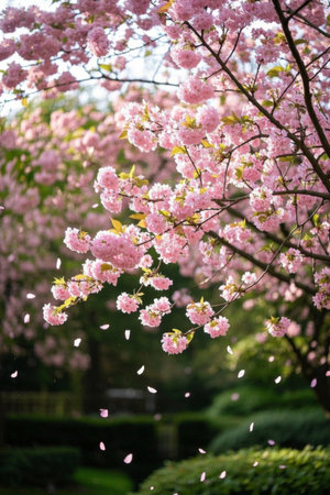 Pink cherry blossoms in bloomの素材