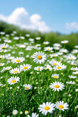 Daisy blooming meadow natureの素材