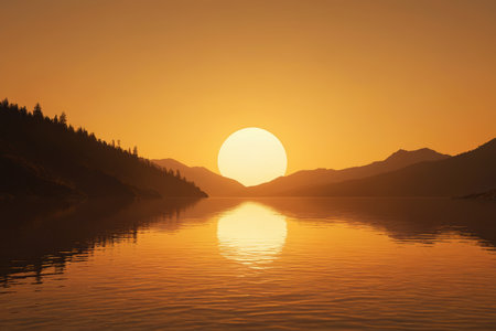 Sunset on the lakeの素材