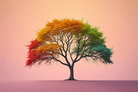 Colorful tree background materialの素材