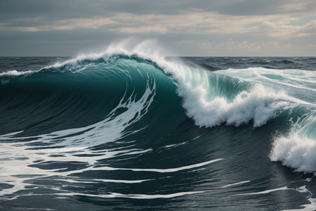 The huge waves surging in the oceanの素材