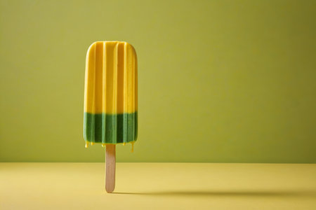 Close up of a two color popsicleの素材