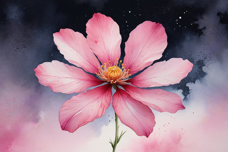 Pink flowers on a dreamy backgroundの素材