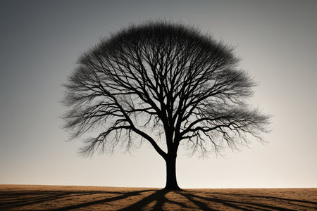 Lonely leafless trees in the wildernessの素材