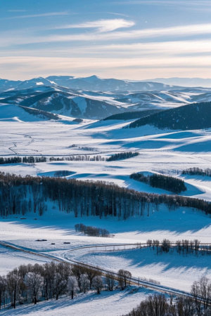 Winter snowy wilderness sceneryの素材