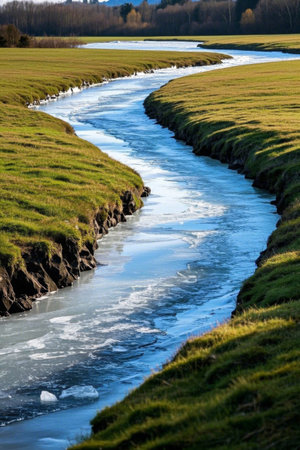 Winding rivers and grasslandsの素材