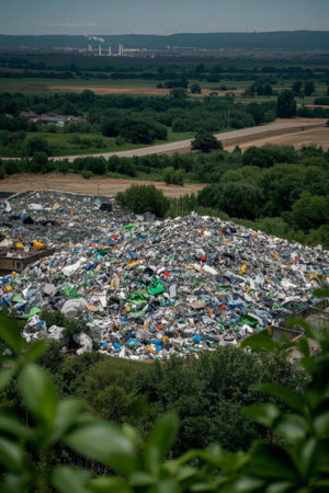 Suburban garbage accumulation sceneの素材