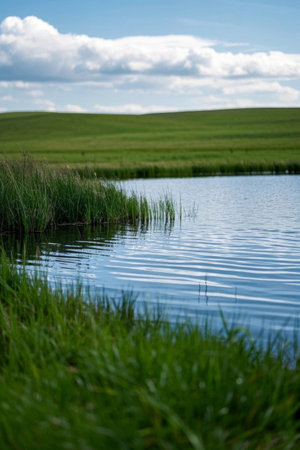 Grassland Lake Natural Landscapeの素材