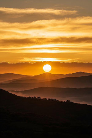 Mountains and sunset at sunriseの素材