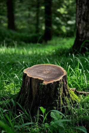 Close up of a tree stump in the forestの素材