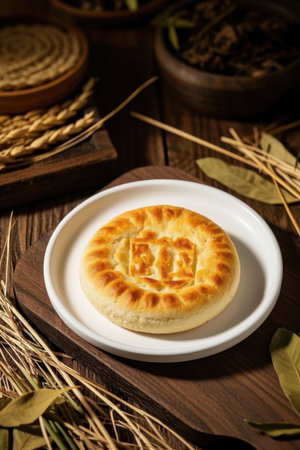 Delicious traditional pastries on the plateの素材