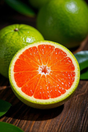 Close up of cut fresh green citrusの素材