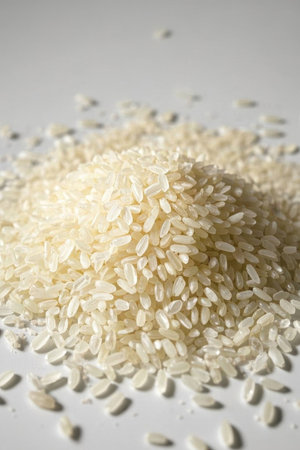 Macro Close up of White Riceの素材
