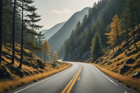 Winding Mountain Road Sceneryの素材