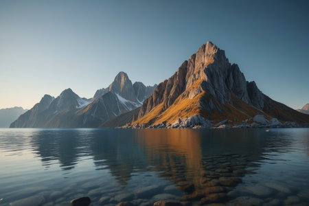 Natural scenery with mountains and riversの素材