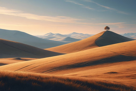 Lone tree scenery in the vast wildernessの素材