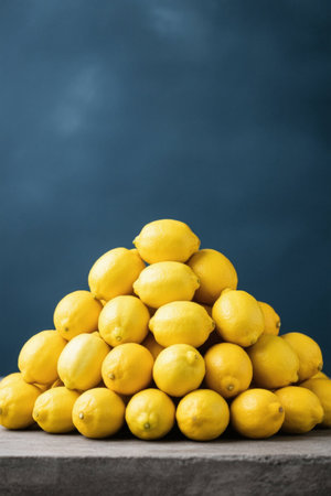 Stacked Yellow Lemon Still Life Materialの素材