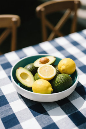 Still Life with Avocado and Lemon in a Bowlの素材
