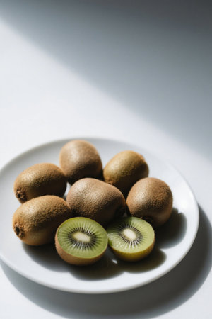 Kiwi Still Life on a White Plateの素材