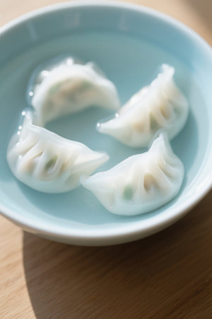 Delicious dumplings in a bowlの素材