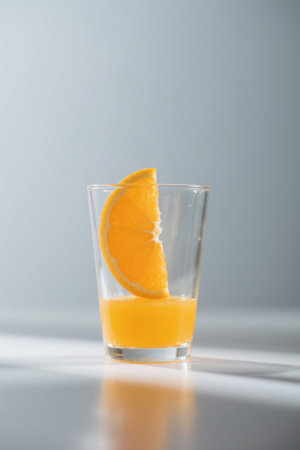 Freshly squeezed orange juice in a glassの素材