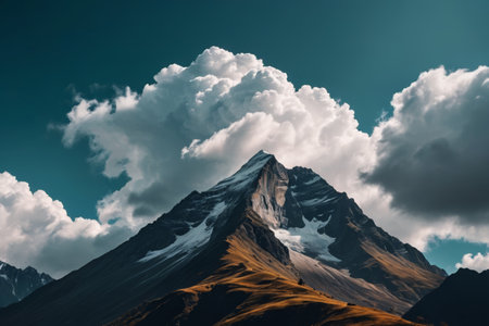 Snow Mountain and Sky Natural Landscapeの素材