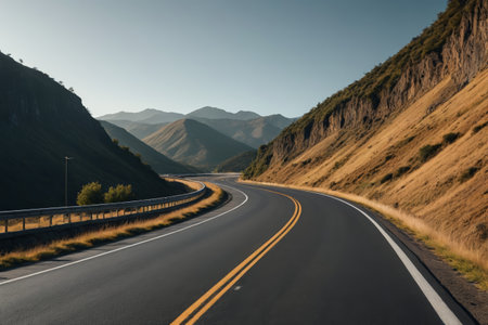 Mountain winding road sceneryの素材