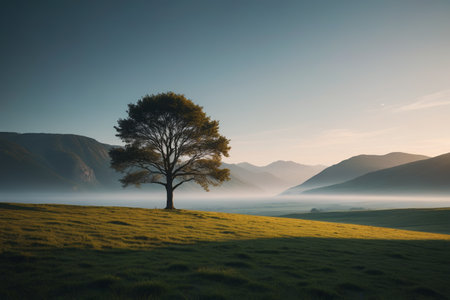 A lonely tree in the wildernessの素材
