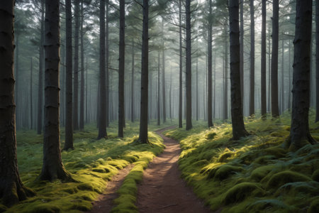 Winding paths in the forestの素材