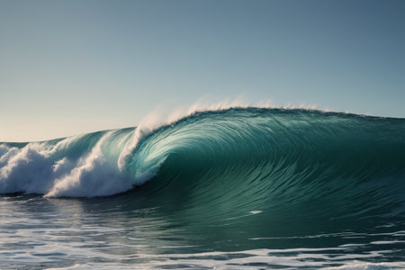 Wave landscape in the blue oceanの素材