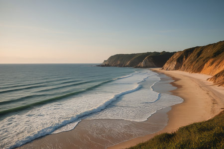 Coastal beach and ocean sceneryの素材