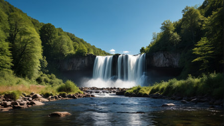 Waterfall natural landscape in forestの素材