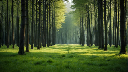 Forest landscape under the sunの素材
