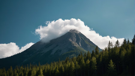 Mountain Peak Cloud Forest Natural Landscapeの素材