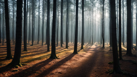 Quiet forest under the sunの素材