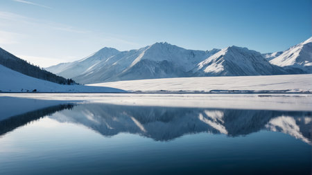 Snow Mountain Lake Natural Sceneryの素材