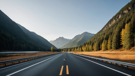 Mountain Highway Natural Sceneryの素材