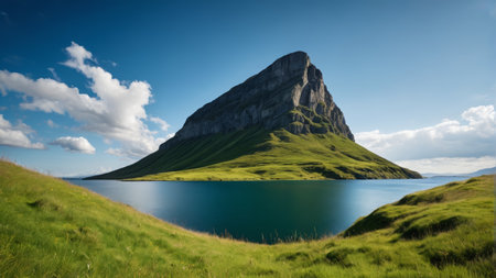 Outdoor green mountains and clear waters natural sceneryの素材