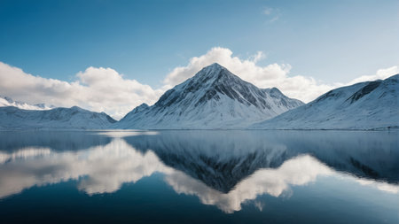 Snow Mountain Lake Natural Landscapeの素材