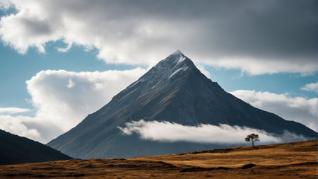 Lonely trees in alpine grasslandsの素材