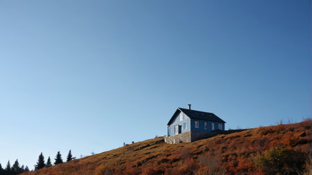 Single family cabin on the hillsideの素材