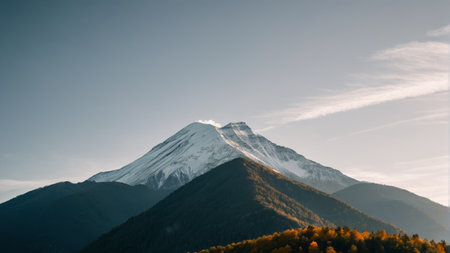 Panoramic view of Snow Mountain natureの素材