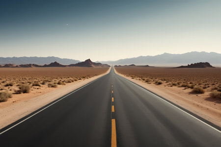 Highway vision in the desertの素材