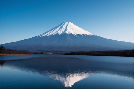 Natural Landscape of Mount Fuji Lake, Japanの素材