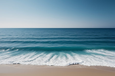 Beach waves and blue ocean sceneの素材