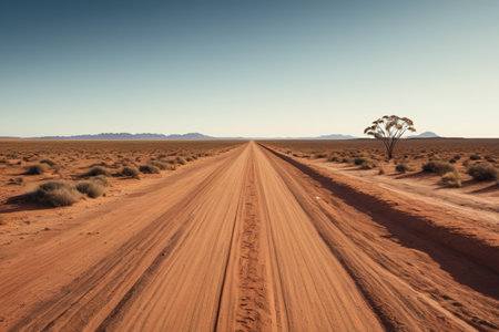Empty road landscape in the desertの素材