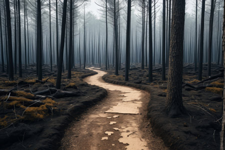 Winding path scenery in the forestの素材